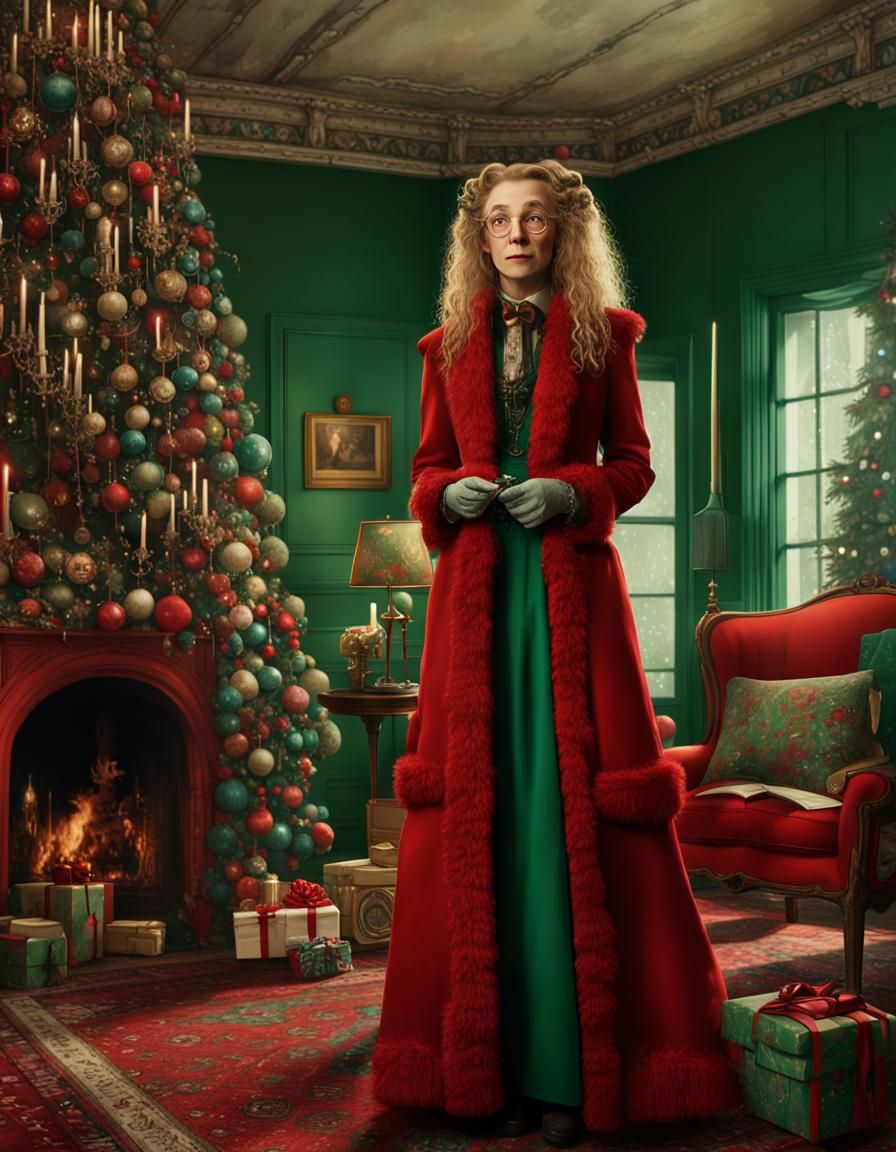 Christmas Party Scene in Victorian-Burton Style