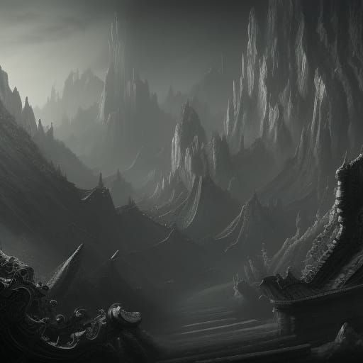 Fantastical Noir Concept Art in Deep Color