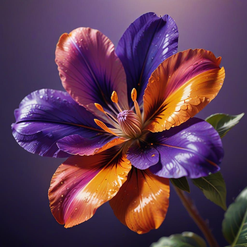 Vibrant Flower in Hyperrealistic Digital Painting Style