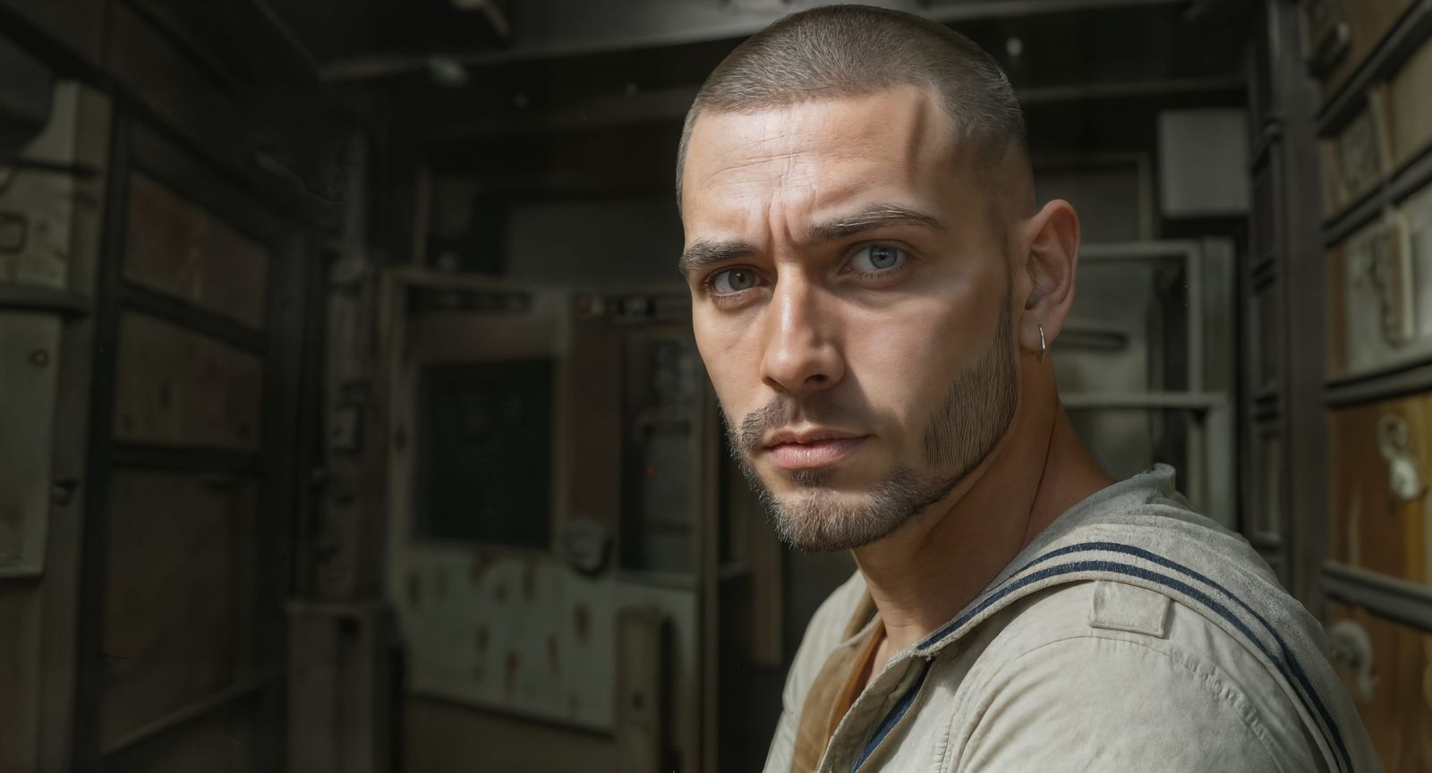 WWI Sailor Portrait in Atmospheric Concept Art Style