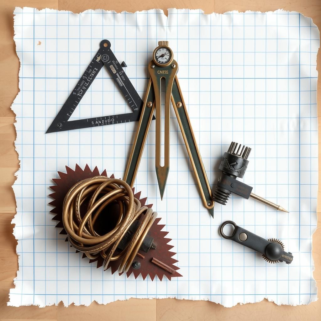 Architect's Tools Still Life: Photo-Realistic