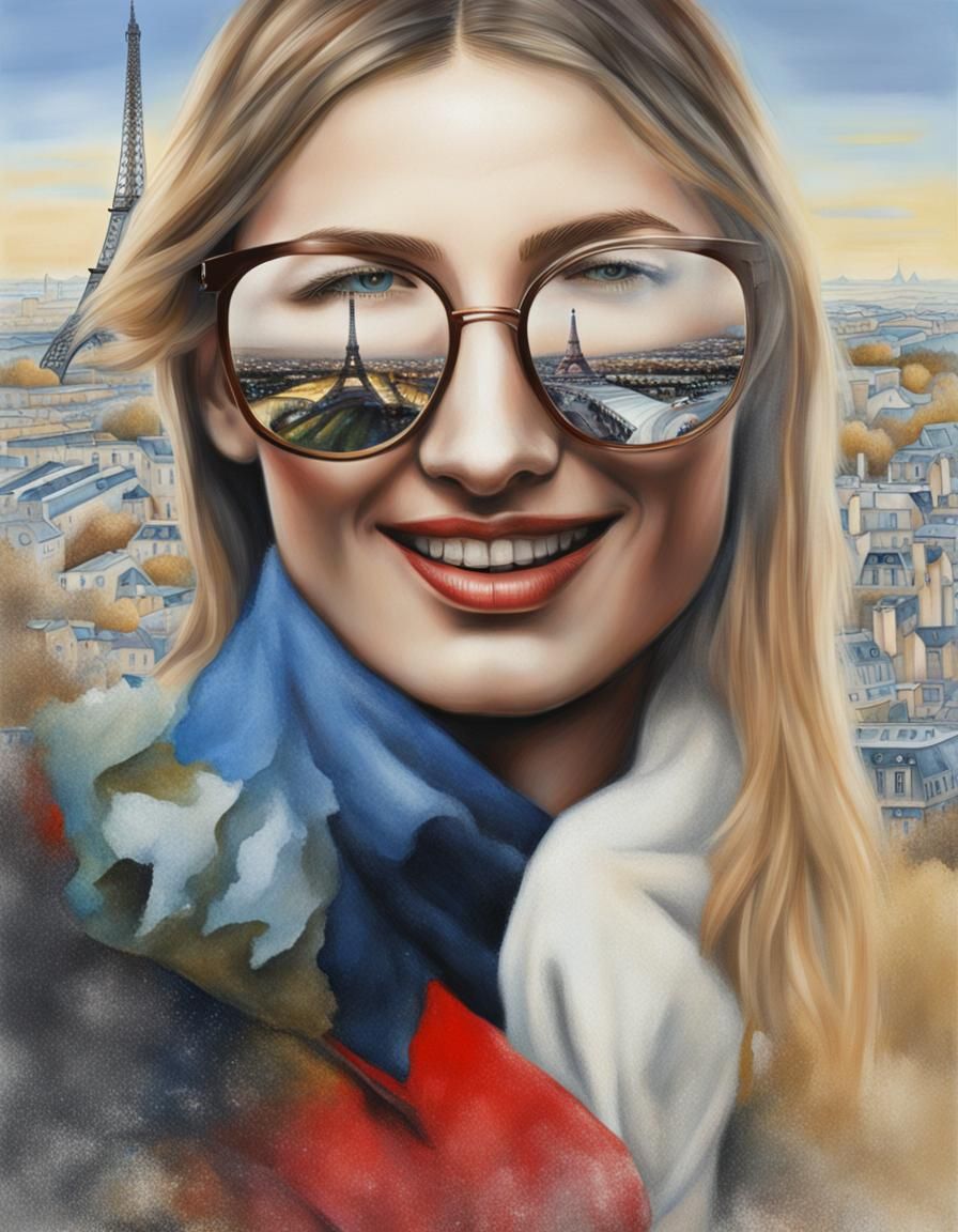 Hyperrealistic Portrait of a Woman in Paris