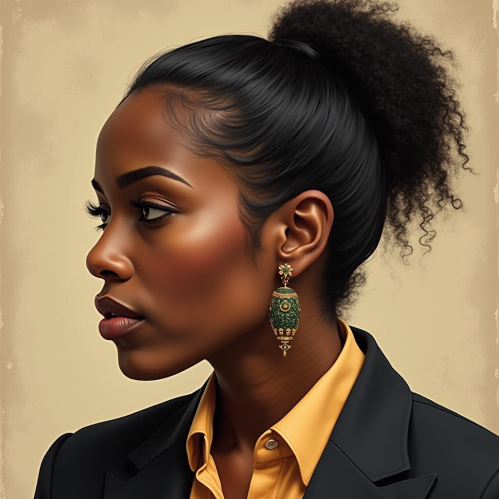 Ethiopian Woman in Authentic African Portraiture Style
