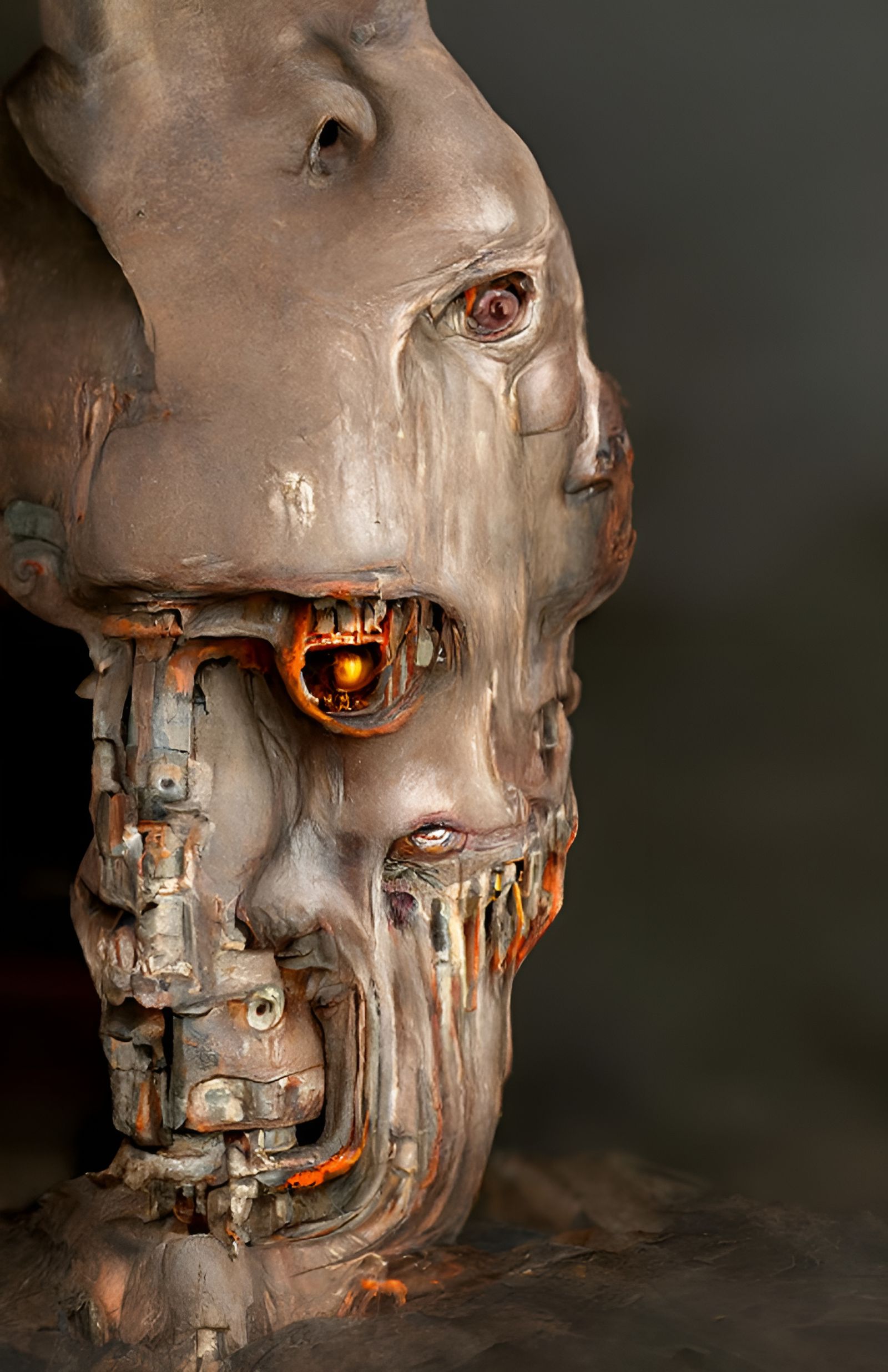 Melting Robotic Face in Biomechanical Style
