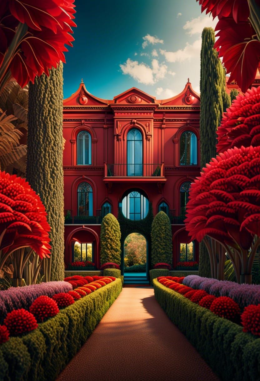 Surreal Vineyard Dreamscape with Lockheed Vega