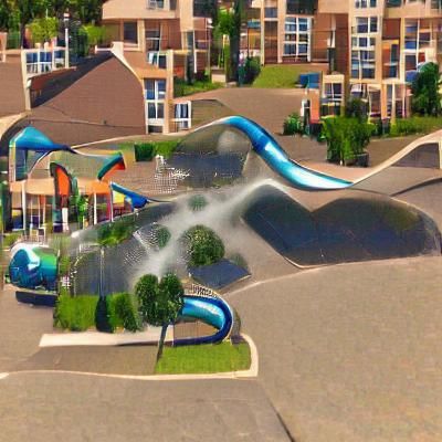 AI Generated Suburban Waterpark