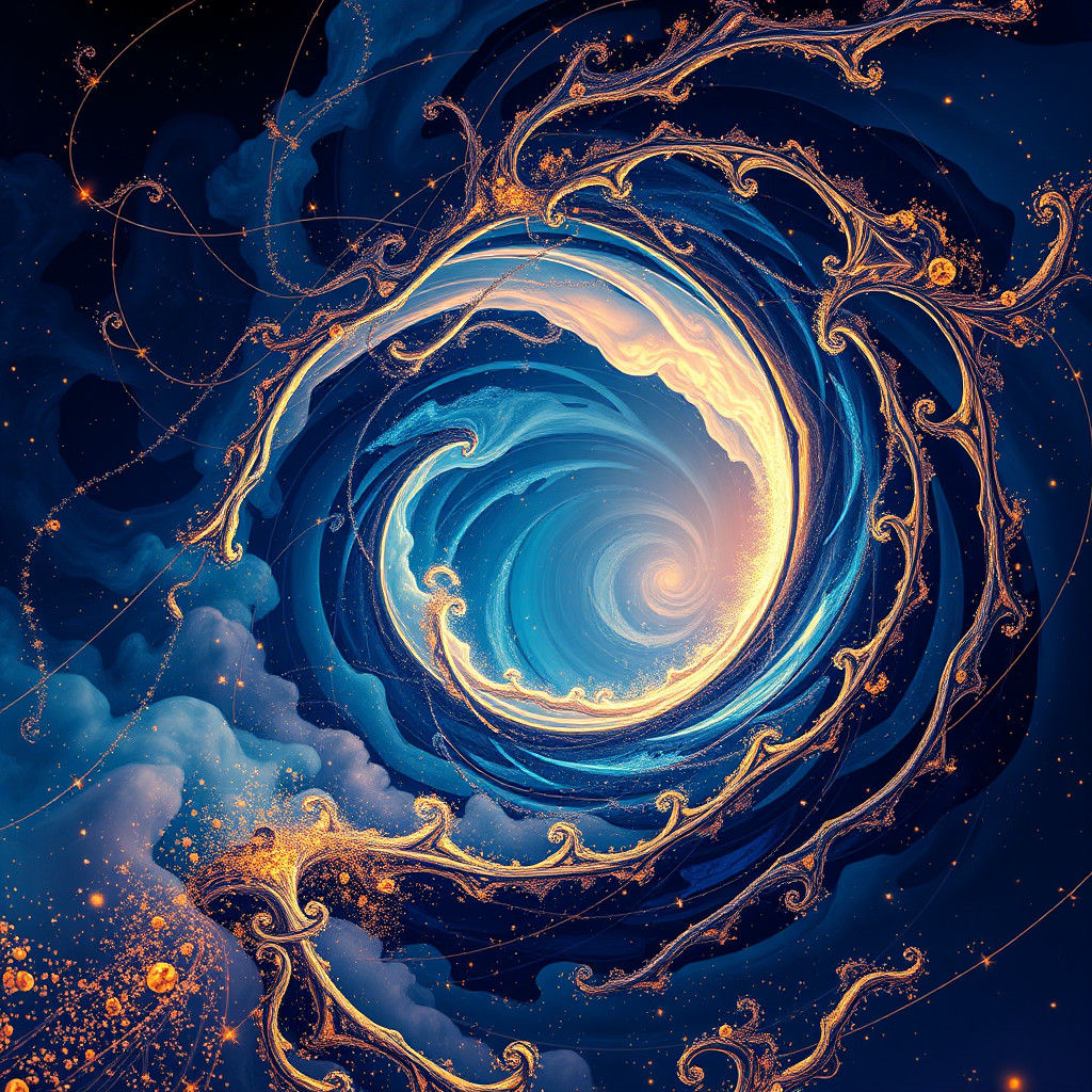 Cosmic Creation Vortex in Ethereal Digital Art