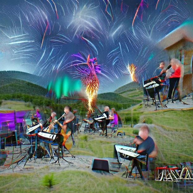 Jazz Fusion Concert with Fireworks in Mountain Prairies