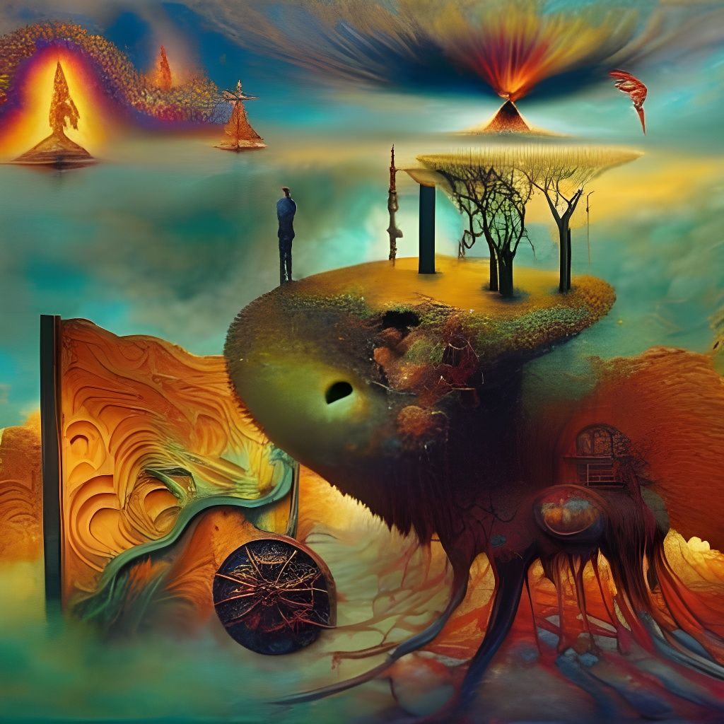 Surreal Burning Man in Hallucinatory Detail