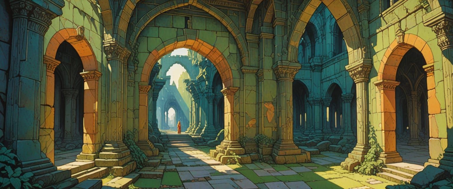 Christ in Angkor Wat: Dreamlike Watercolor Fantasy