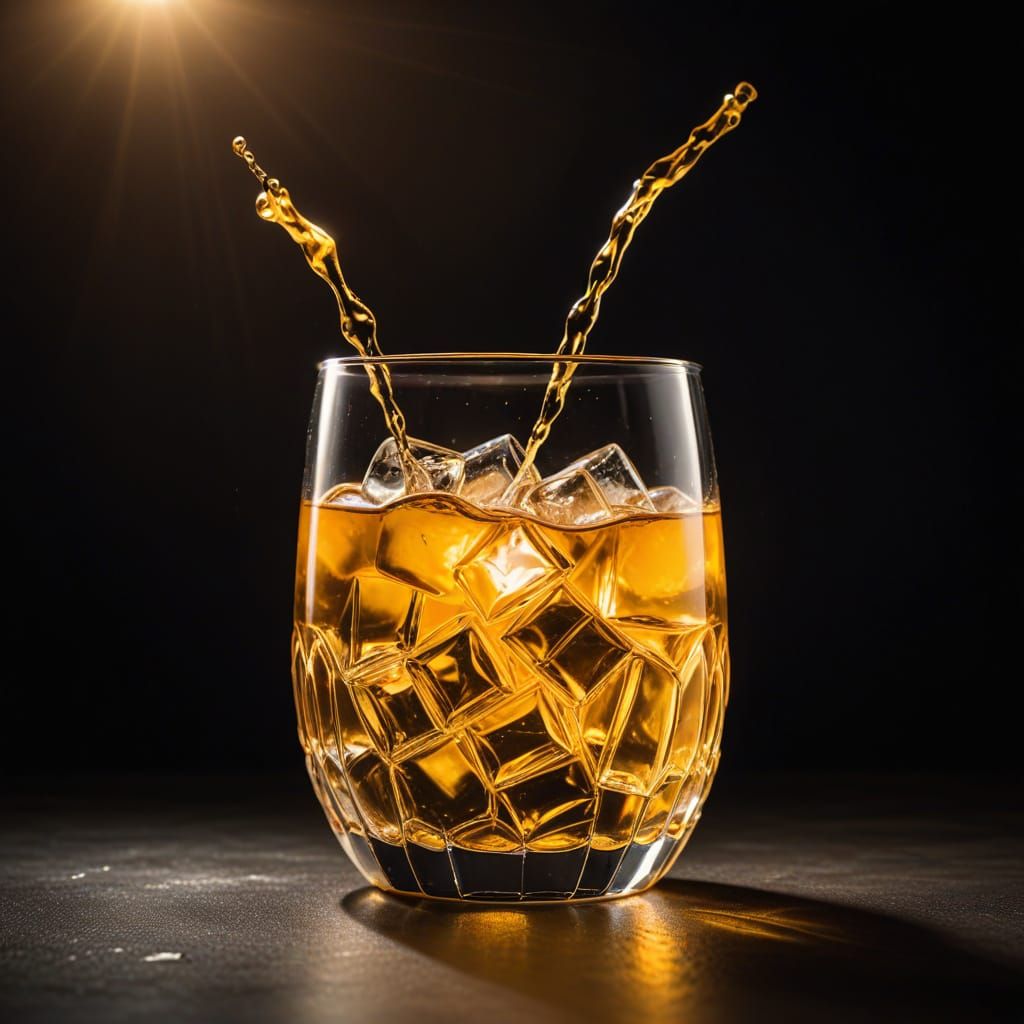 Radiant Light Drink in Glass, Surreal Concept Art