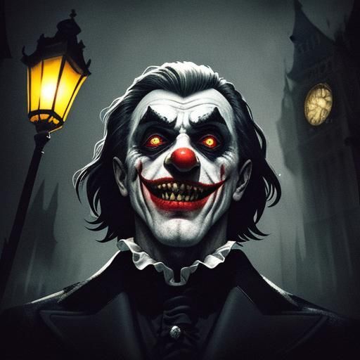 Jack the Ripper as Joker in Gothic Surrealism