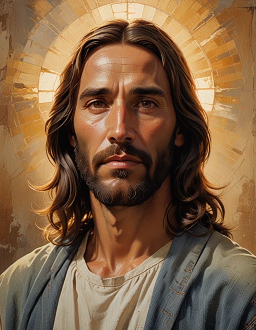 Jesus in Casual Attire, Warm Gentle Light