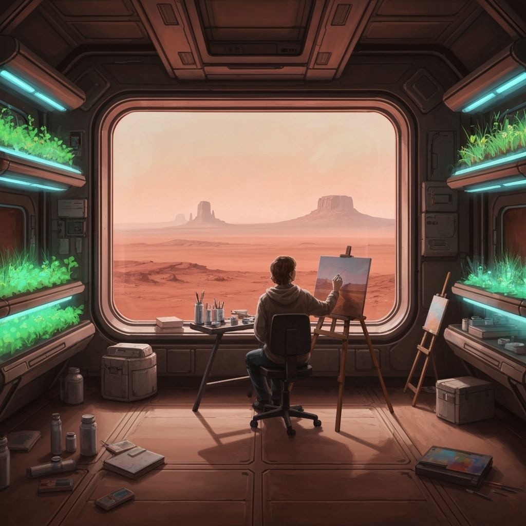 Artist Paints Mars Landscape in Ethereal Style