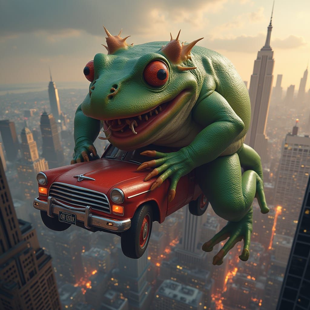 Giant Ninja Hamster Frog Obliterates Empire State Building i...