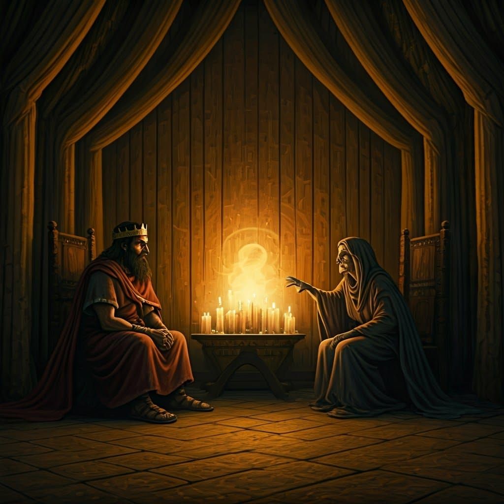 Mysterious Seance in a Dimly Lit Chamber, 1000 BCE