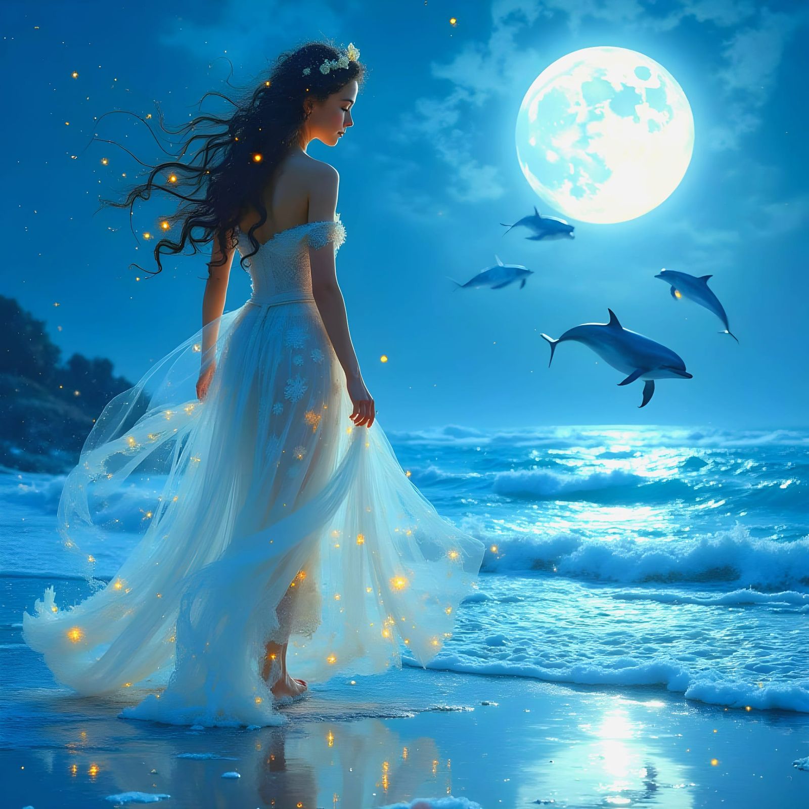 Romantic Winter Beach Scene in Dreamy, Ethereal Style