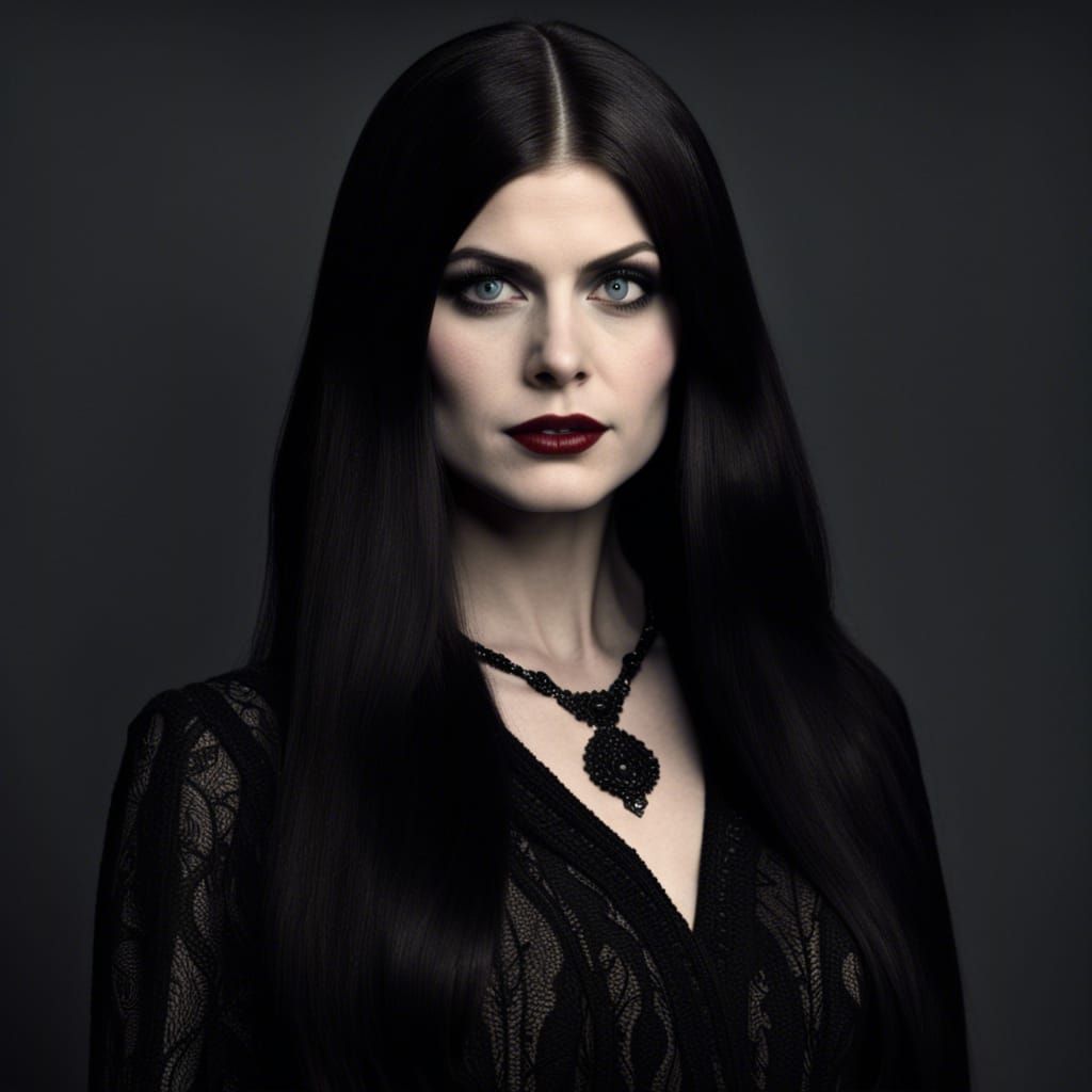 Morticia Addams: A Modern Digital Portrait