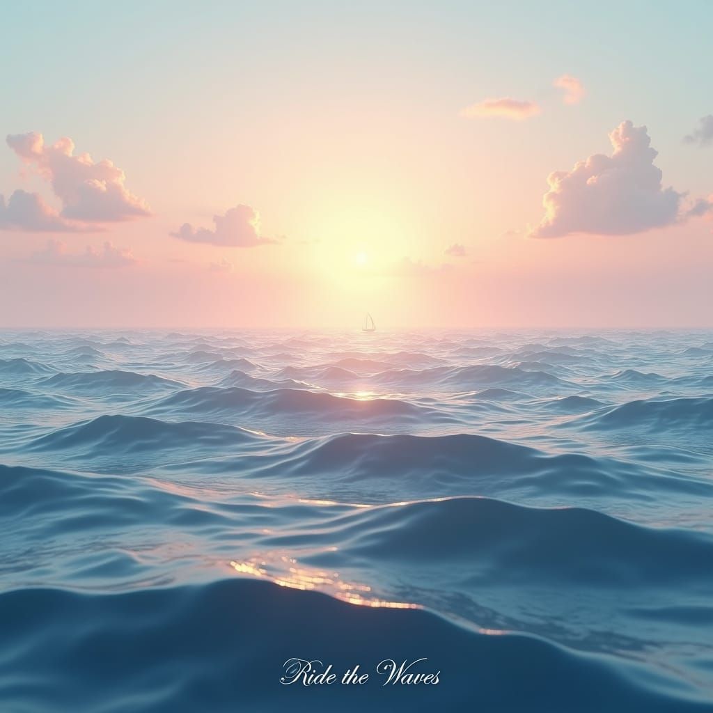 Tranquil Ocean Sunset in Fantasy Concept Art Style