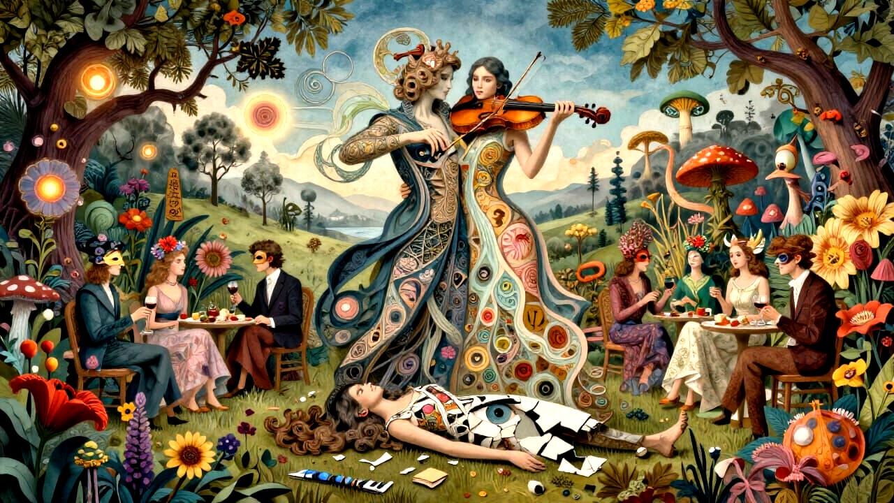 Bio Art Collage of Cosmic Consciousness and Resilience