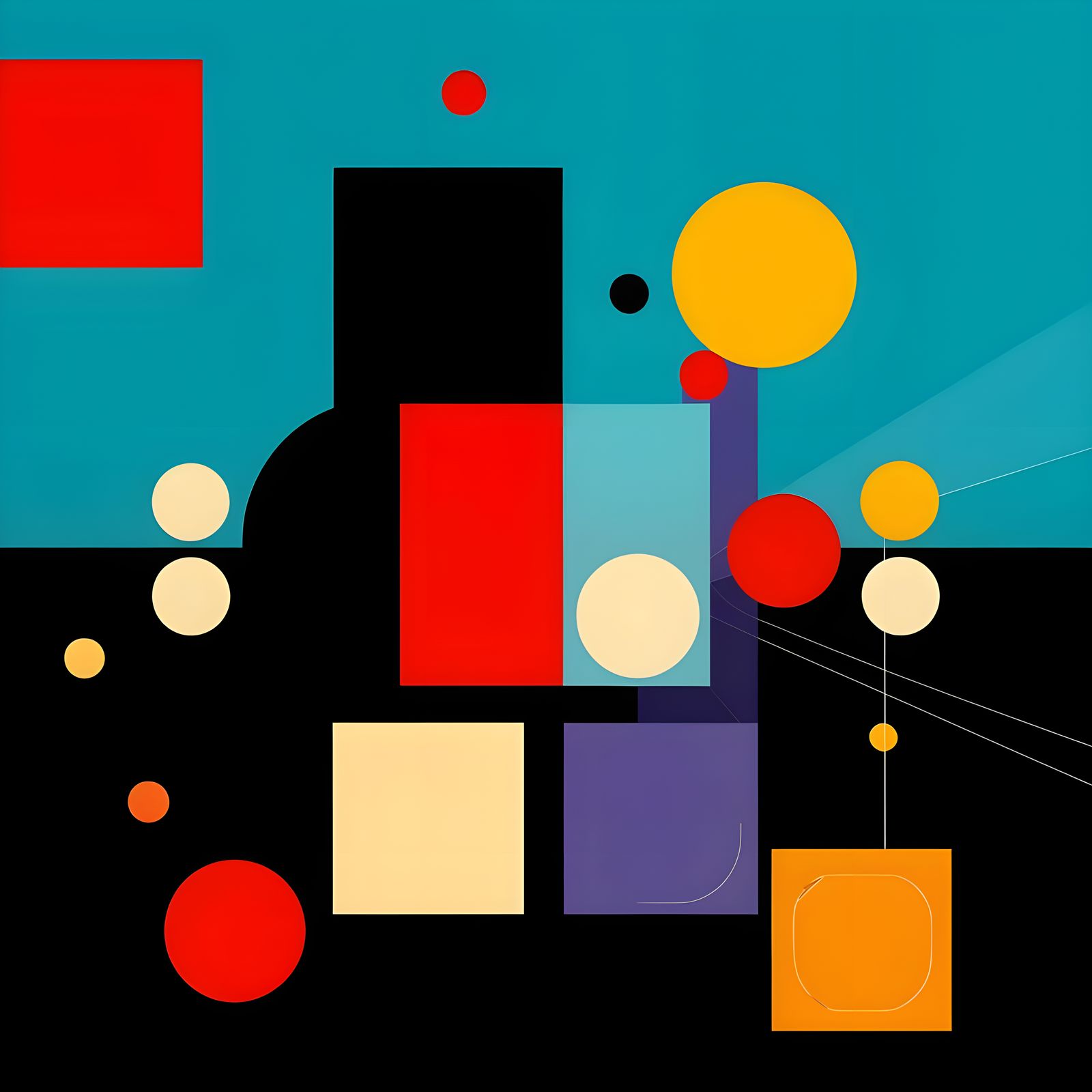 Geometric Harmony in Blue and Black