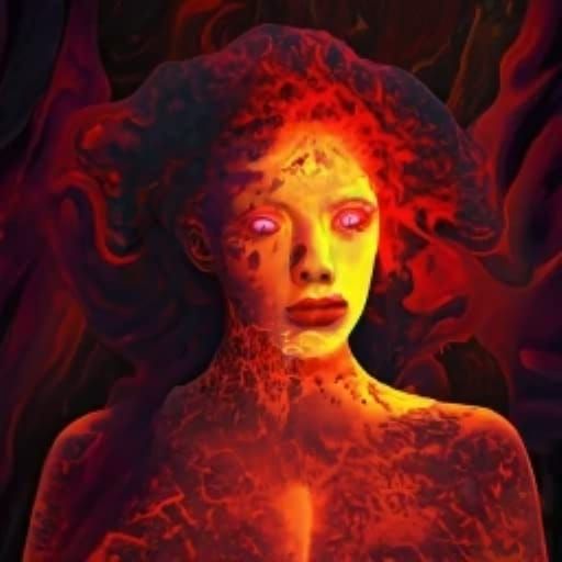 Lava Woman in Comic Book Style