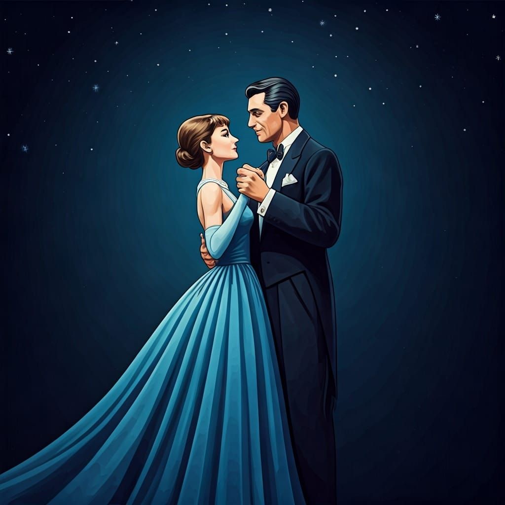 Ballroom Dance: Cary Grant and Audrey Hepburn