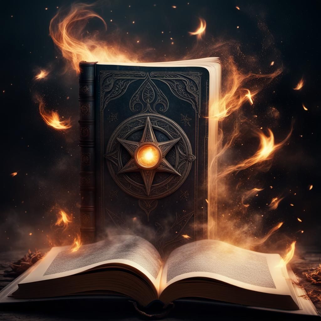 Magic Spellbook with Flying Energy, Digital Matte Painting