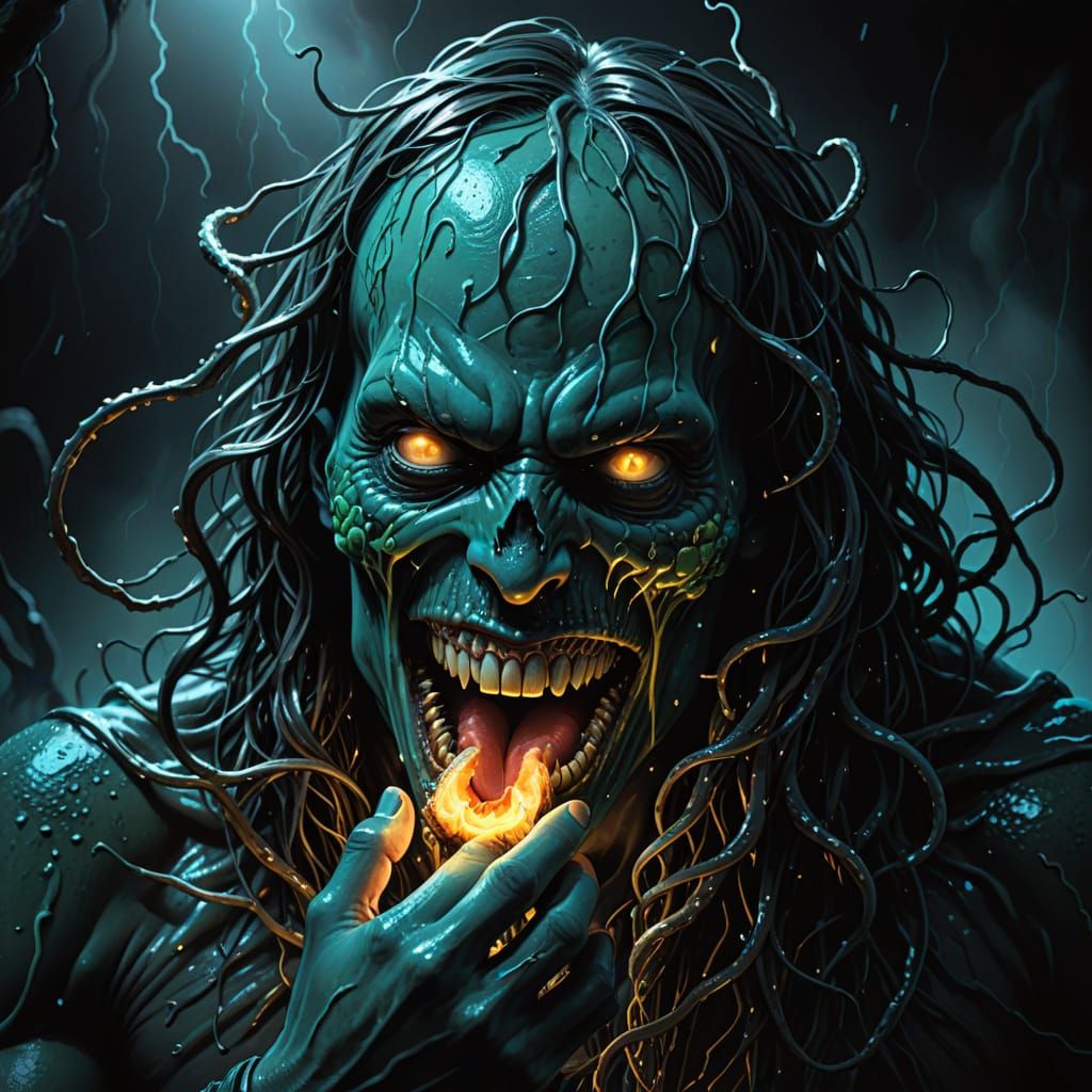 Bioluminescent Cocoon: A Hyperrealistic Dark Fantasy