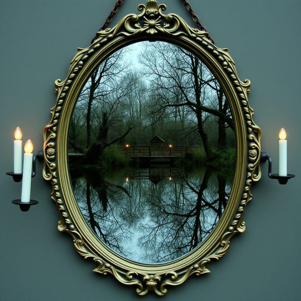 Ethereal Gothic Mirror in a Haunted State