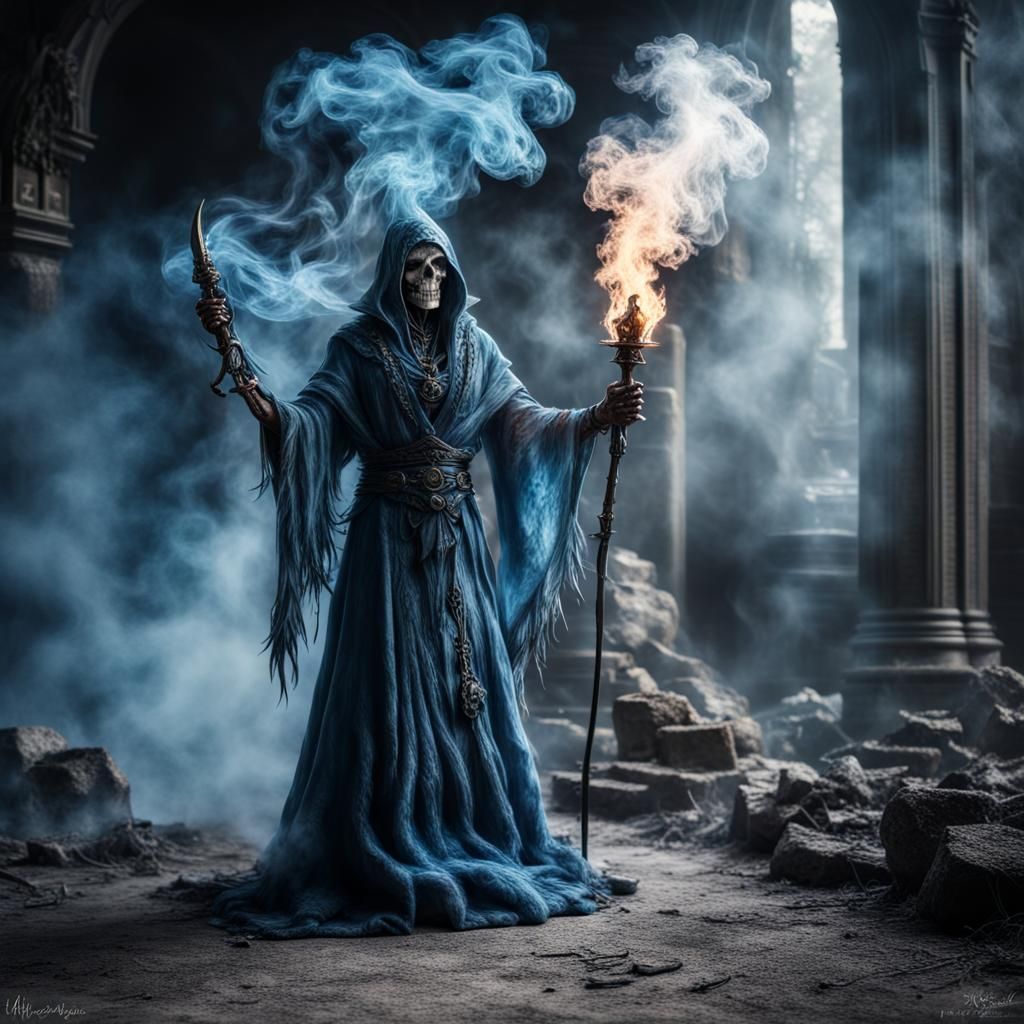 Blue Smoke Necromancer in HDR