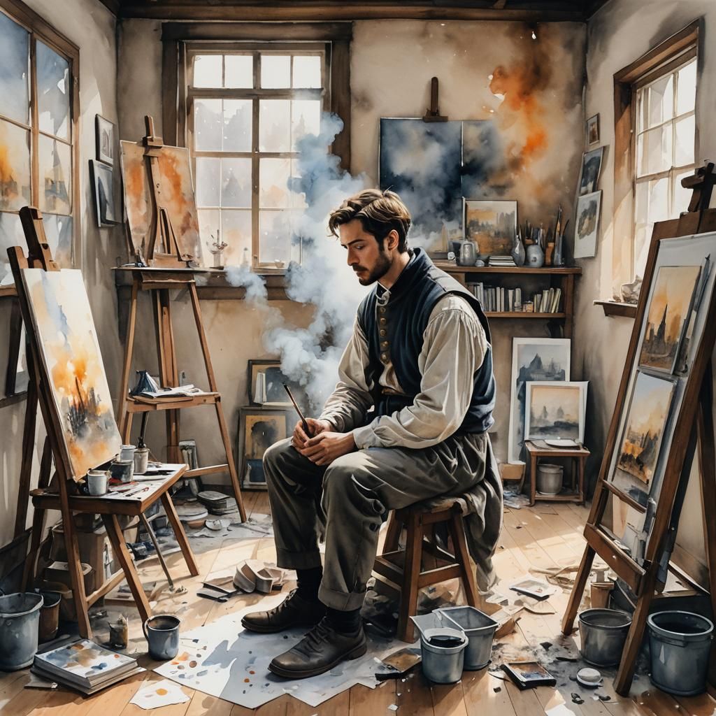 Renaissance Artist's Workshop in Watercolor and Ink