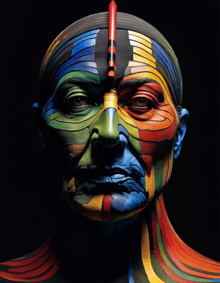 Dynamic Warrior Spirit in Contemporary Style