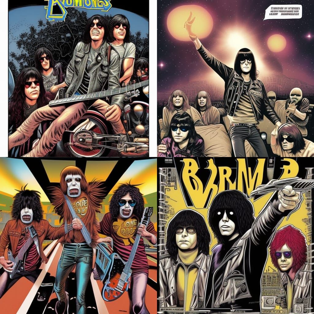 The Ramones in Sci-Fi Comic Book Art
