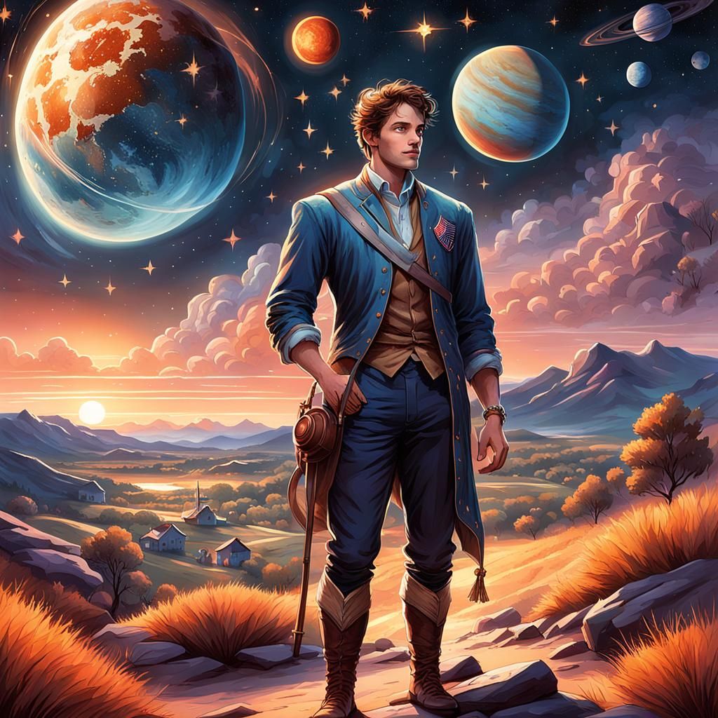 Village Boy Gazes at Planetary Alignment