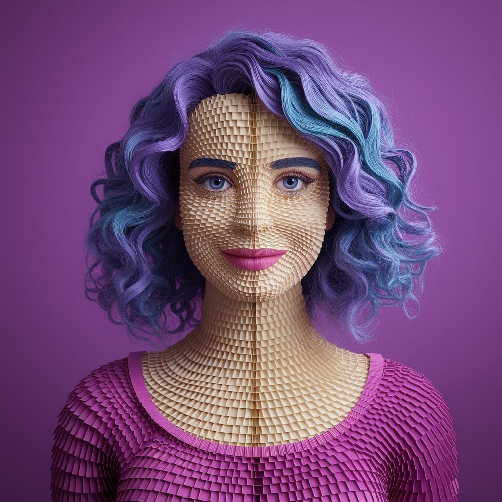 Papercraft Portrait of a Stunning Woman