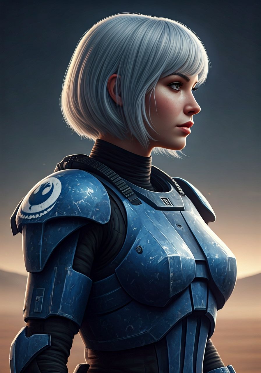 Galactic Trooper in Desert Landscape