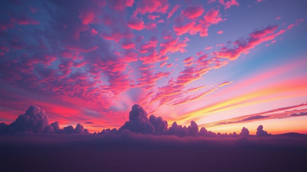 Bisexual Pride Flag Sky: Fantasy Concept Art