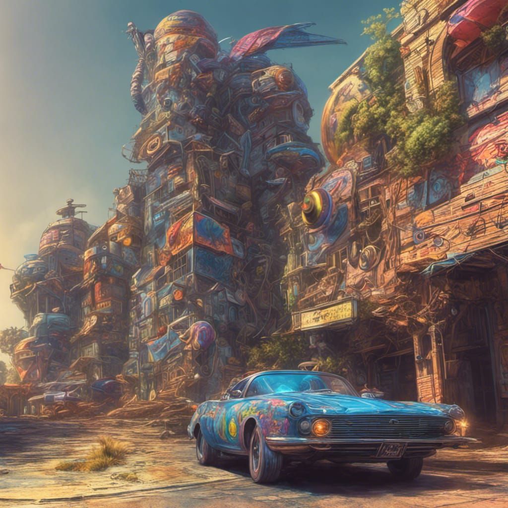 Time Flux Race: Bioluminescent Neon Hyperrealism