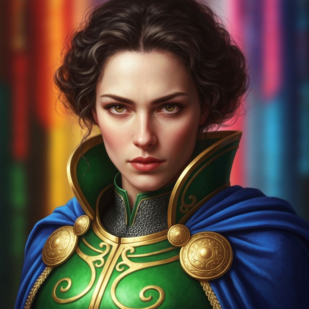 Determined Knight Portrait in a Surrealist Style