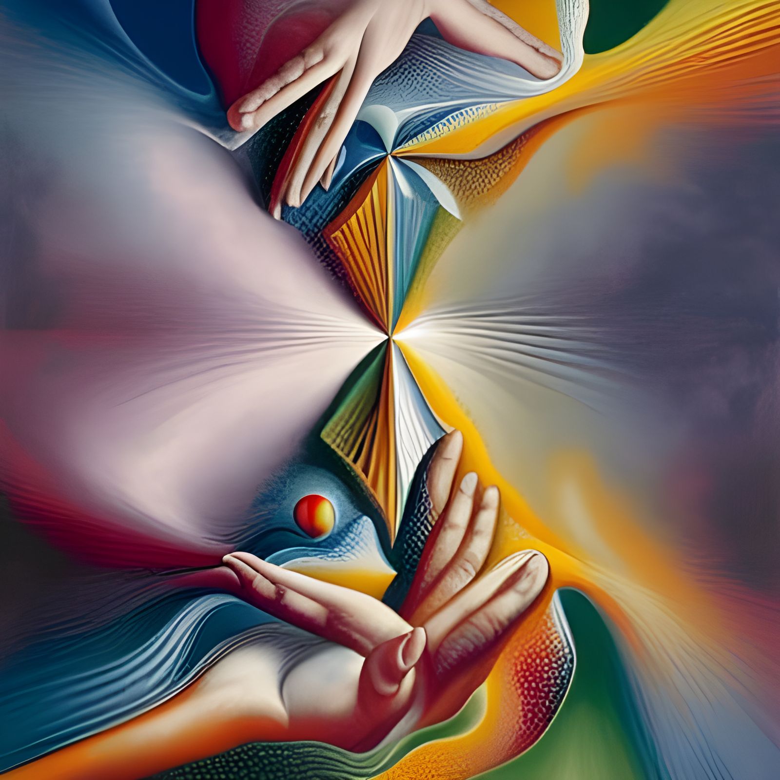 Crystalline Peace Symbol in Surreal Technicolor