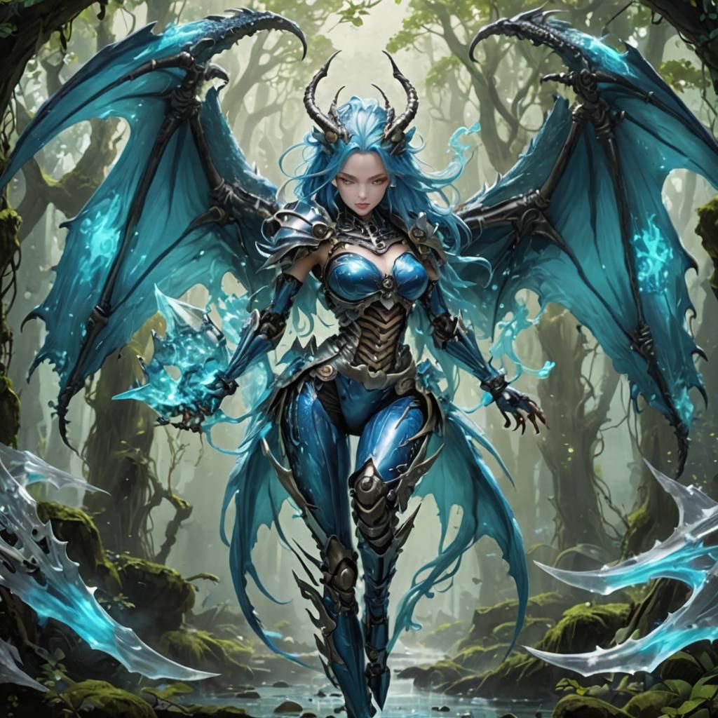 Robot Dragon Girl with Slime Body