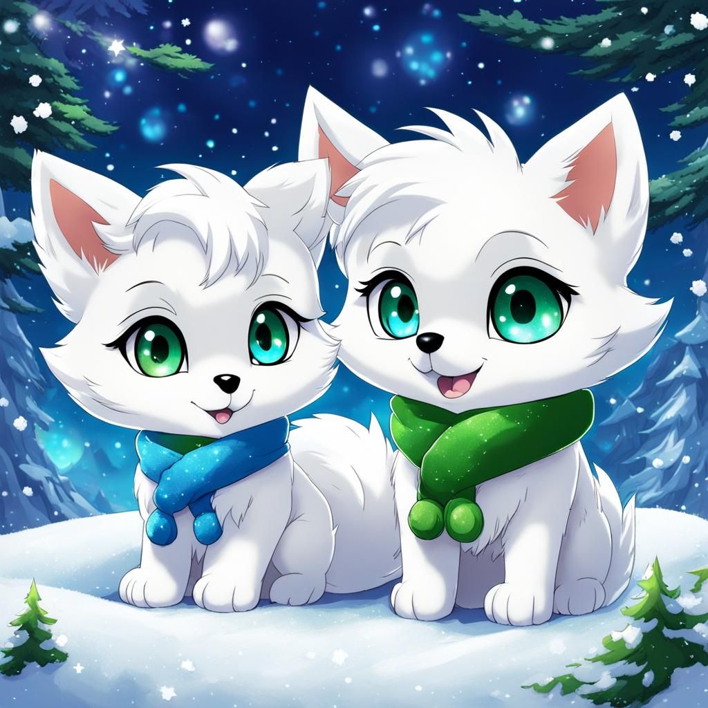 Wolfie and Artic Fox