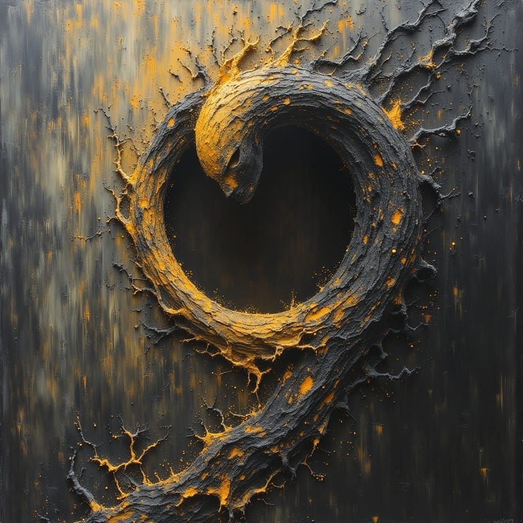 Mythic Figure Emerges from Dark Oil Painting