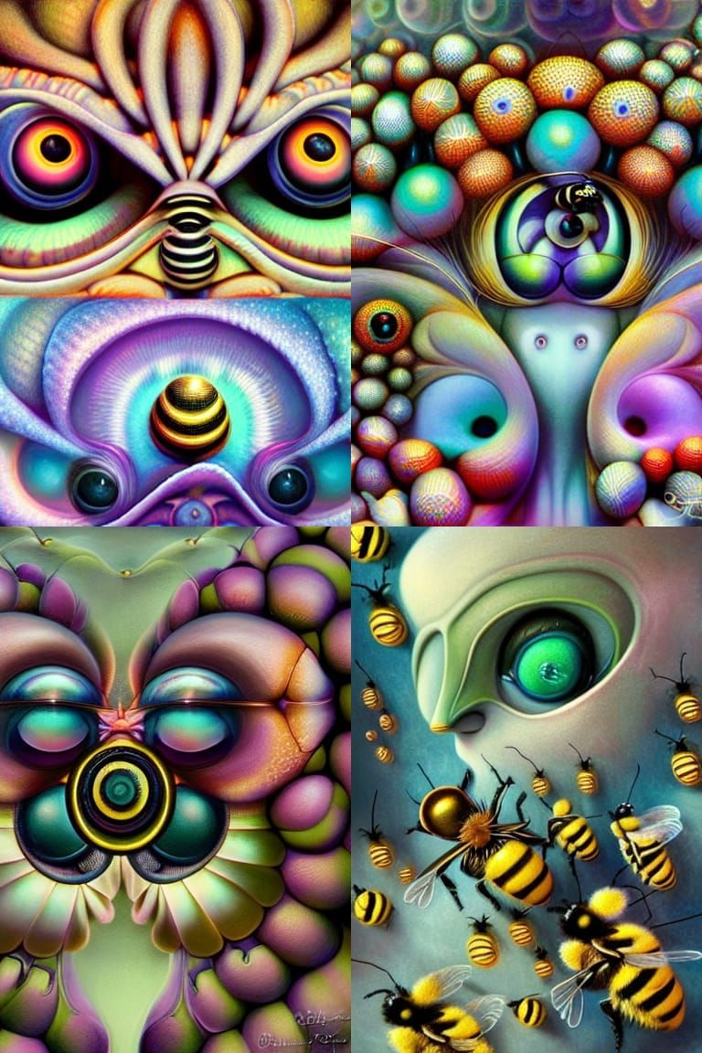 Insectoid Face in Pastel Tones