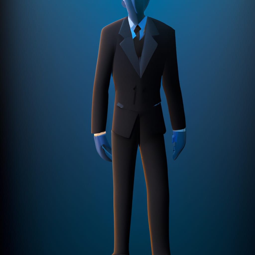 1950s Film Noir Business Suit in 2D Art