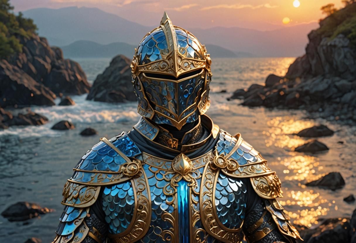 Knight of Water in 3D Anime Style