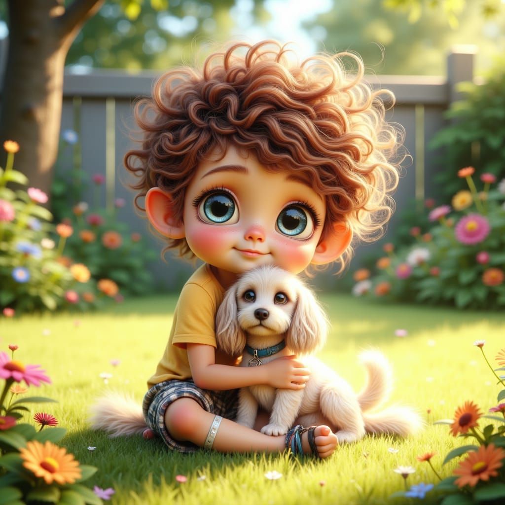 Sunny Afternoon Hug in Whimsical Style