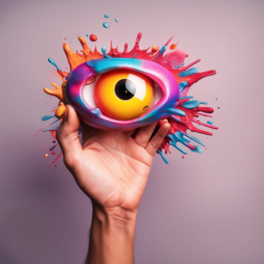 Hyperrealistic Fingers Form Glasses and Mask