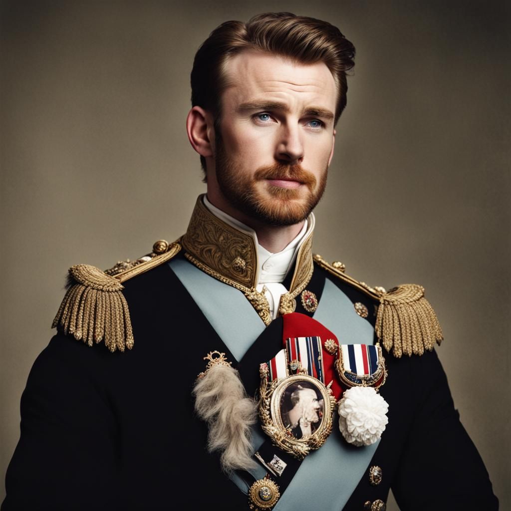 Chris Evans as Historical British Royalty Portrait